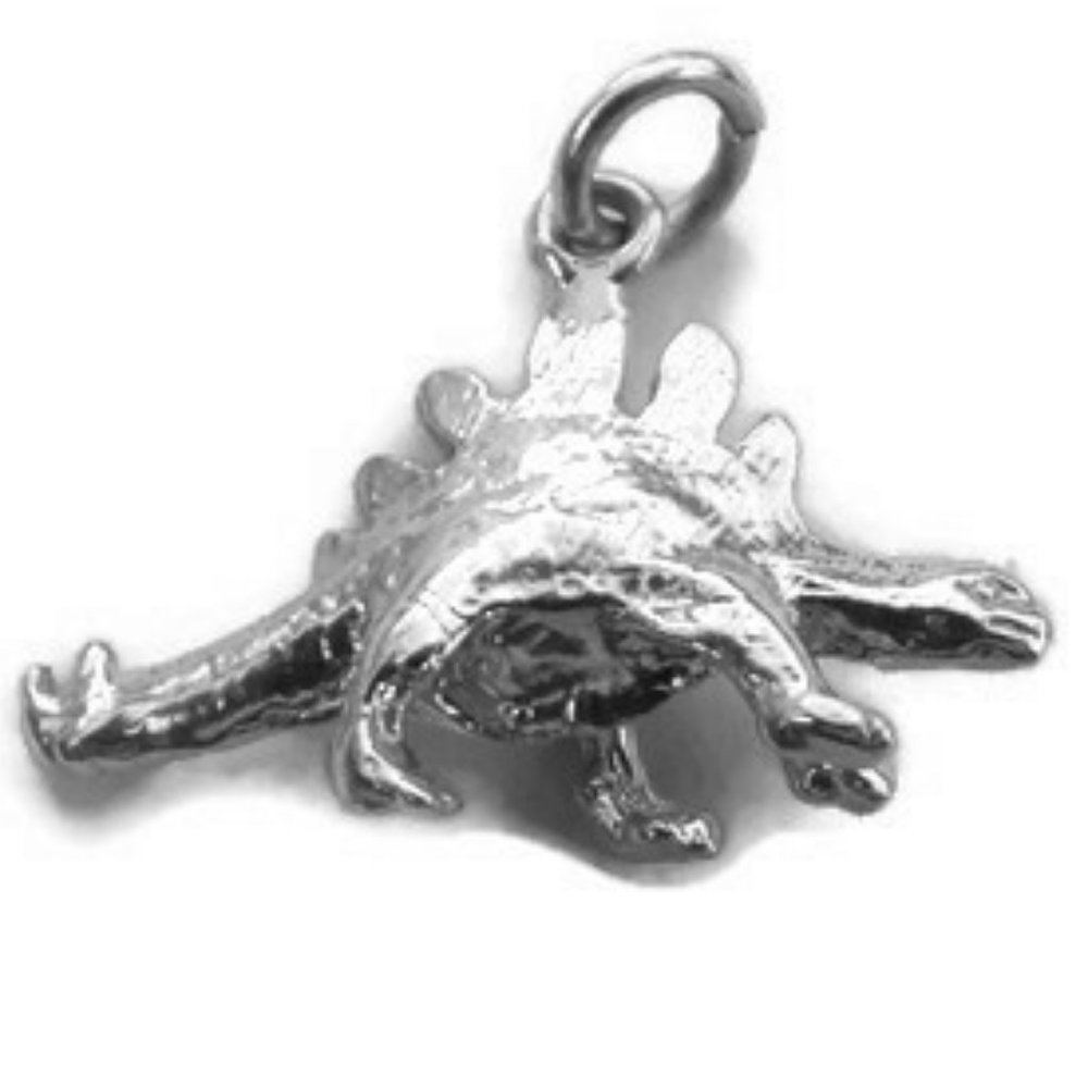 .925 Sterling Silver Stegosaurus Dinosaur Pendant - Picture 4 of 6
